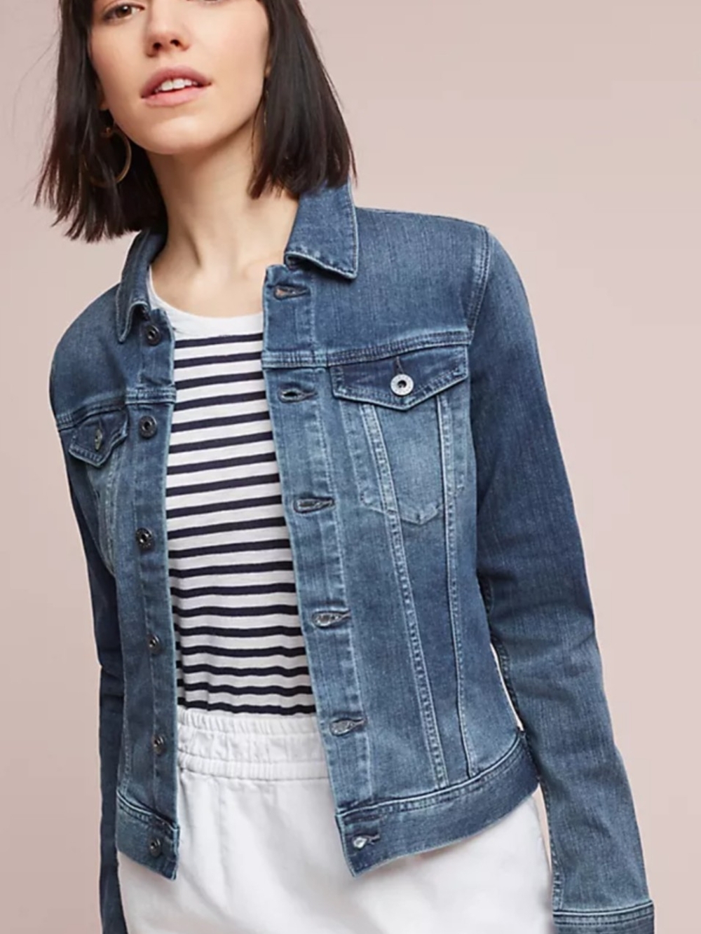 AG Adriano Goldschmied Women's Medium Blue Denim Jacket